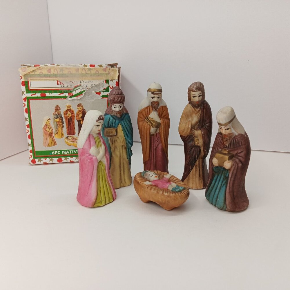 Nativity Set 6 pc Miniature Holiday Collection 3.5” by World Bazar